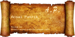Acsai Patrik névjegykártya